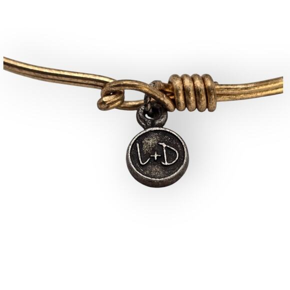 Infinity Arrow Medallion Bangle Bracelet – Gold Wire Adjustable Artisan L+D - Picture 9 of 9